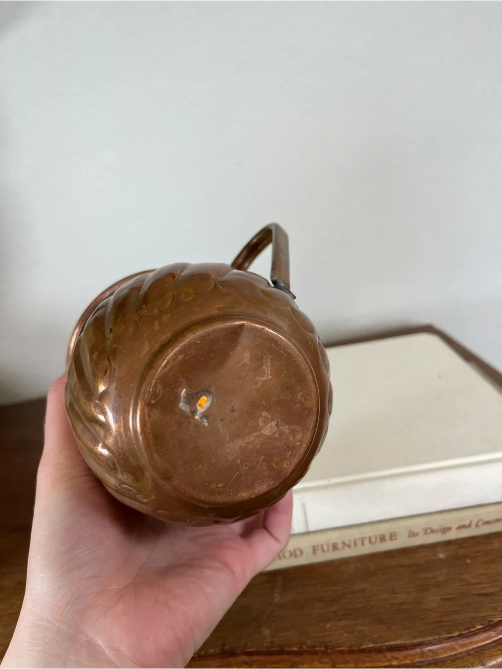 Vintage mini copper pitcher decor